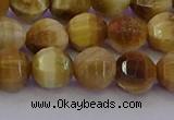 CTE1997 15.5 inches 8mm faceted round golden tiger eye beads