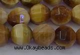 CTE1998 15.5 inches 10mm faceted round golden tiger eye beads