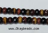 CTE200 15.5 inches 4*6mm faceted rondelle red & yellow tiger eye beads