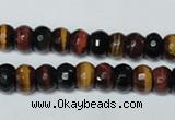 CTE201 15.5 inches 5*8mm faceted rondelle red & yellow tiger eye beads