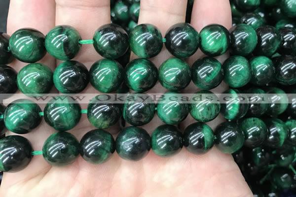 CTE2055 15.5 inches 14mm round green tiger eye beads wholesale