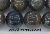 CTE2089 15.5 inches 14mm round AB-color blue & yellow tiger eye beads