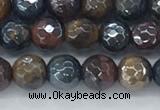 CTE2093 15.5 inches 6mm faceted round AB-color mixed tiger eye beads