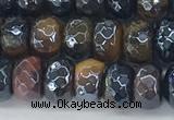 CTE2102 15.5 inches 5*8mm faceted rondelle AB-color mixed tiger eye beads