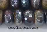 CTE2104 7*12mm faceted rondelle AB-color mixed tiger eye beads