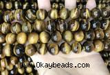 CTE2161 15.5 inches 12mm round yellow tiger eye gemstone beads