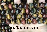 CTE2206 15.5 inches 16mm round mixed tiger eye gemstone beads