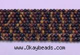 CTE2218 15.5 inches 4mm round colorful tiger eye gemstone beads