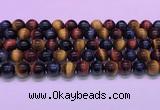 CTE2221 15.5 inches 10mm round colorful tiger eye gemstone beads