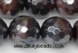 CTE2283 15 inches 12mm faceted round AB-color red tiger eye beads