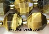 CTE2297 15 inches 9*10mm faceted yellow tiger eye beads