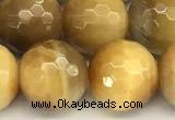 CTE2318 15 inches 12mm faceted round golden tiger eye beads