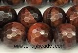 CTE2321 15 inches 8mm faceted round red tiger eye beads