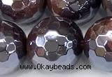 CTE2352 15 inches 12mm faceted round AB-color red tiger eye beads