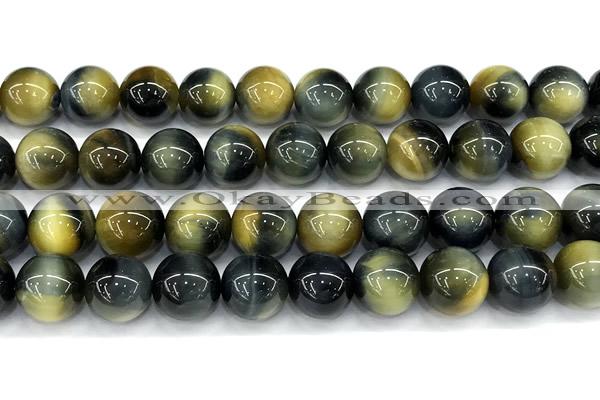 CTE2366 15 inches 12mm round golden & blue tiger eye beads