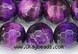 CTE2421 15 inches 10mm faceted round purple tiger eye beads