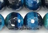 CTE2431 15 inches 10mm facted round blue tiger eye beads