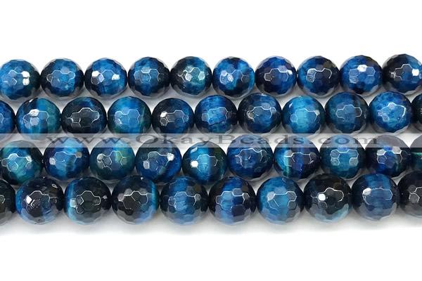 CTE2432 15 inches 12mm facted round blue tiger eye beads