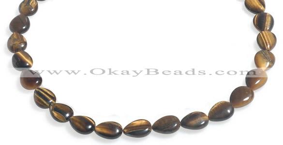 CTE27 12*16mm flat teardrop yellow tiger eye beads Wholesale