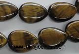 CTE307 15.5 inches 15*20mm flat teardrop yellow tiger eye gemstone beads