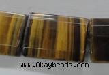 CTE317 15.5 inches 25*35mm faceted rectangle yellow tiger eye beads