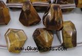 CTE409 Top-drilled 13*14mm faceted trapezoid yellow tiger eye beads