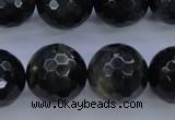 CTE447 15.5 inches 18mm faceted round blue tiger eye beads