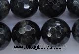 CTE448 15.5 inches 20mm faceted round blue tiger eye beads