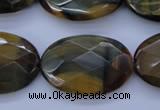 CTE450 15.5 inches 20*30mm faceted oval blue tiger eye beads