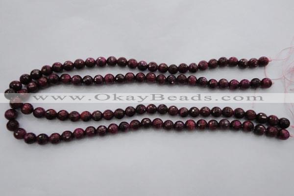 CTE472 15.5 inches 8mm faceted round red tiger eye beads wholesale