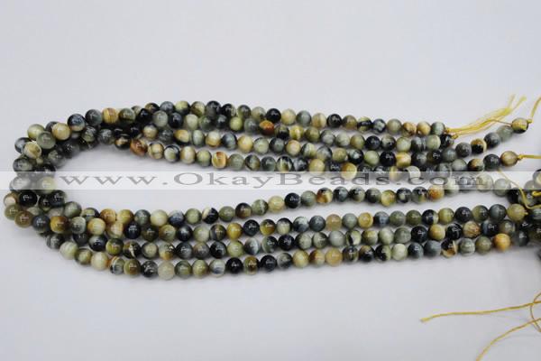 CTE551 15.5 inches 6mm round golden & blue tiger eye beads