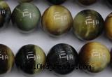 CTE557 15.5 inches 18mm round golden & blue tiger eye beads