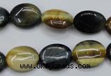 CTE570 15.5 inches 13*17mm oval golden & blue tiger eye beads