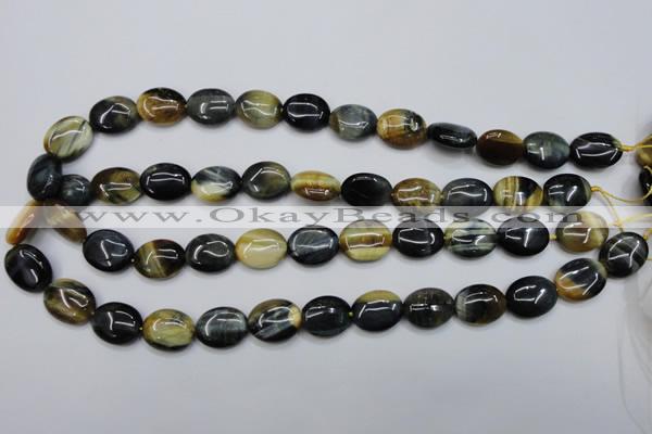 CTE570 15.5 inches 13*17mm oval golden & blue tiger eye beads