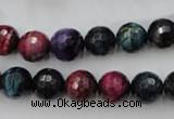 CTE582 15.5 inches 8mm faceted round colorful tiger eye beads