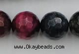 CTE587 15.5 inches 18mm faceted round colorful tiger eye beads