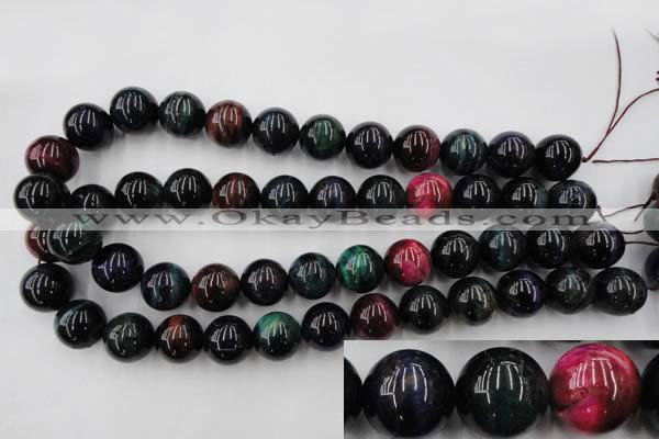 CTE596 15.5 inches 16mm round colorful tiger eye beads wholesale