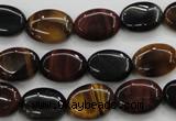 CTE60 15.5 inches 10*14mm oval mixed tiger eye gemstone beads