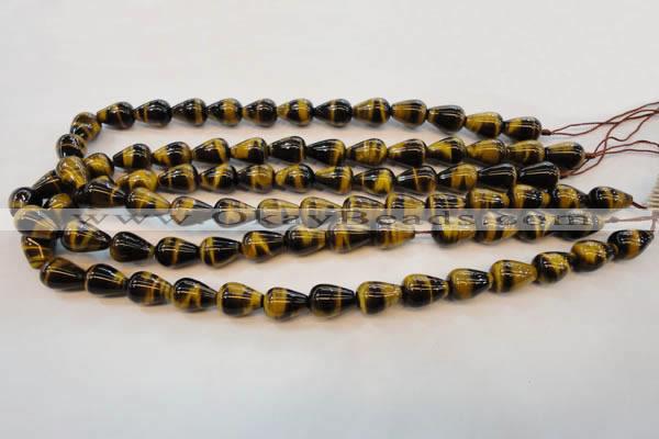 CTE606 15.5 inches 8*12mm teardrop yellow tiger eye beads wholesale