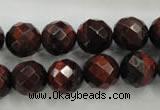 CTE705 15.5 inches 14mm faceted round red tiger eye beads