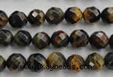 CTE722 15.5 inches 8mm faceted round yellow & blue tiger eye beads