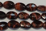 CTE872 15.5 inches 10*14mm faceted oval red tiger eye beads