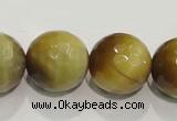 CTE907 15.5 inches 18mm faceted round golden tiger eye beads