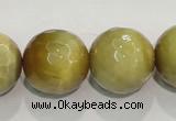 CTE908 15.5 inches 20mm faceted round golden tiger eye beads