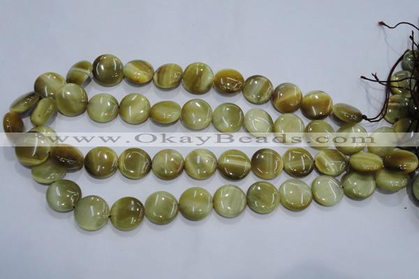 CTE915 15.5 inches 16mm flat round golden tiger eye beads wholesale