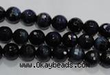 CTE931 15.5 inches 6mm faceted round dyed blue tiger eye beads