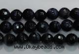 CTE932 15.5 inches 8mm faceted round dyed blue tiger eye beads