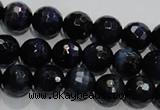 CTE933 15.5 inches 10mm faceted round dyed blue tiger eye beads