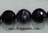 CTE937 15.5 inches 18mm faceted round dyed blue tiger eye beads