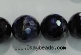 CTE938 15.5 inches 20mm faceted round dyed blue tiger eye beads